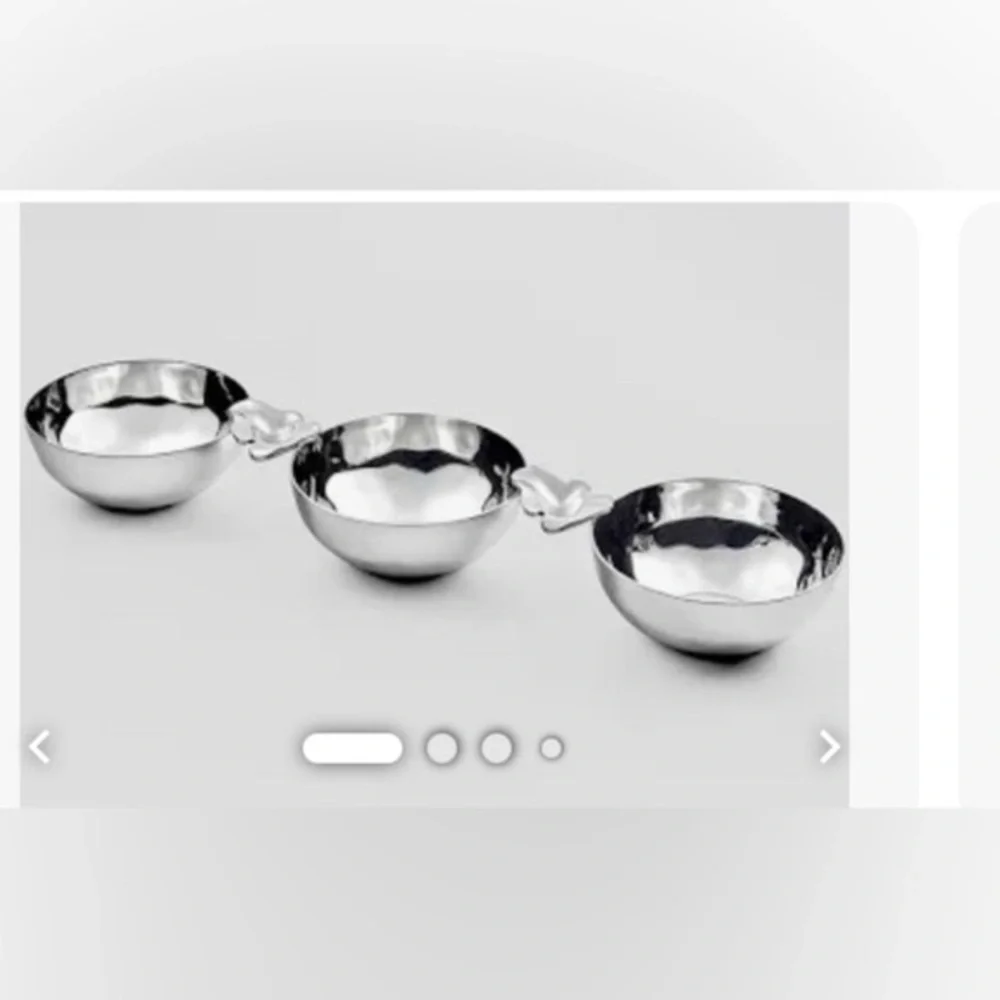 Mary Jurek Design Helyx 3-Bowl Relish Server Stainless Steel Silver